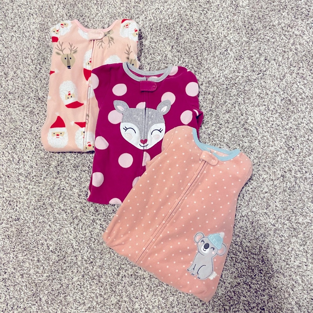 Carter’s 18 month fleece footie pajamas lot